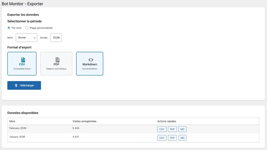 Bot Monitor - export