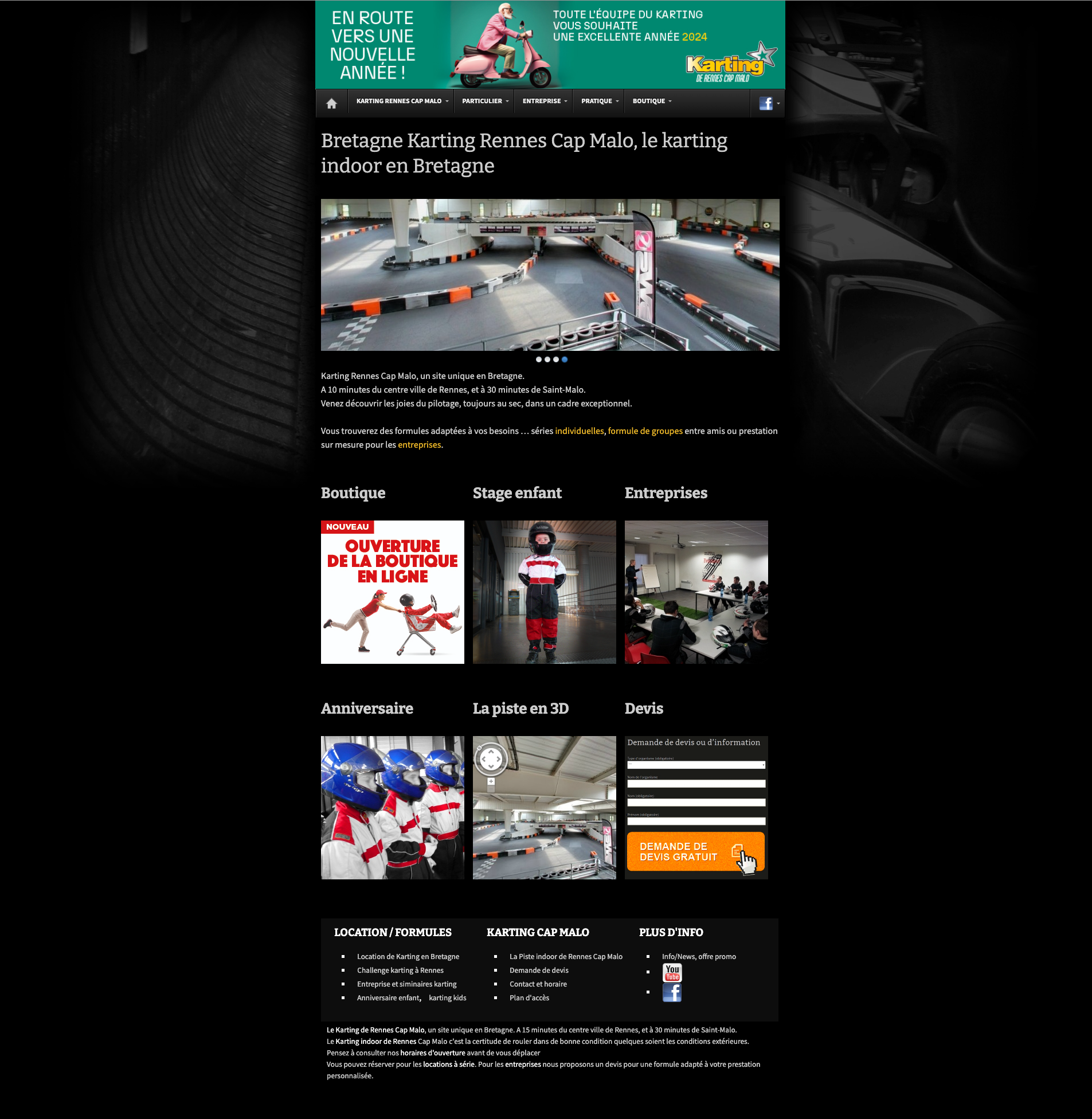 Ancienne page d'accueil du site